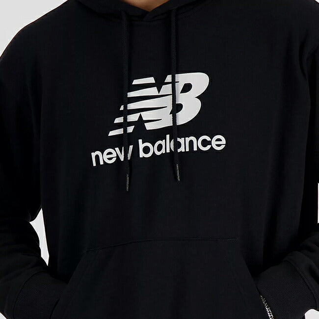 New Balance ニューバランス Sport Essentials Stacked Logo スウェットフーディ BK MT41501
