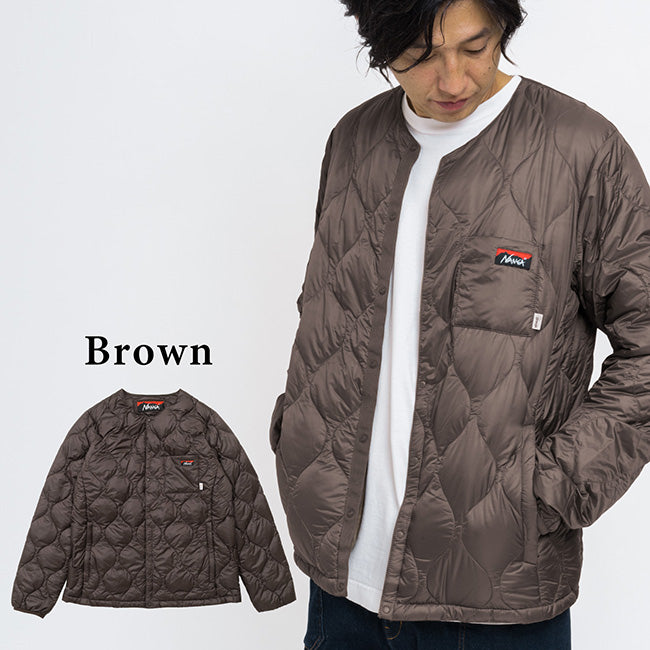 ⭐美品　NANGA/ナンガ オレンジ別注 キルト ダウンカーディガン　黒　保温 ⭐美品NANGA/ナンガ オレンジ別注 キルト ダウンカーディガン黒保温