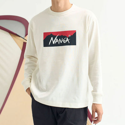 NANGA ナンガ ECO HYBRID BOX LOGO L/S TEE エコハイブリッドボックスロゴロングスリーブティー