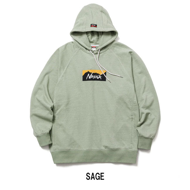 NANGA ナンガ ECO HYBRID BOX LOGO SWEAT HOODIE エコハイブリッドボックスロゴスウェットフーディー