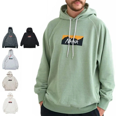 NANGA ナンガ ECO HYBRID BOX LOGO SWEAT HOODIE エコハイブリッドボックスロゴスウェットフーディー