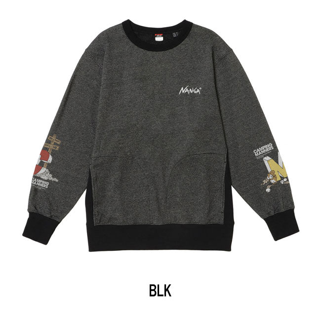 NANGA ナンガ ECO HYBRID CAMPING MANNERS RRC SWEATSHIRT エコハイブリッドキャンピングマナーズアールアールシースウェットシャツ