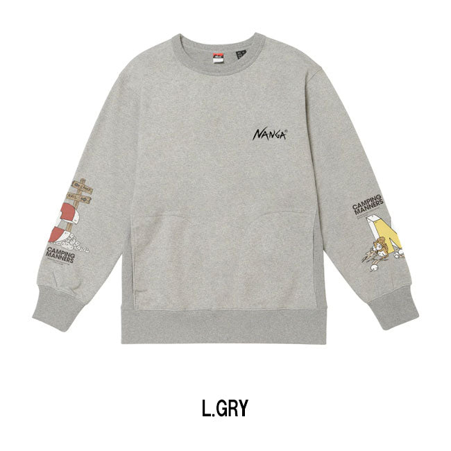 NANGA ナンガ ECO HYBRID CAMPING MANNERS RRC SWEATSHIRT エコハイブリッドキャンピングマナーズアールアールシースウェットシャツ