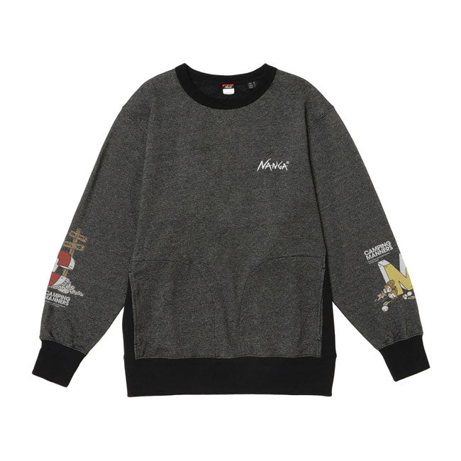 NANGA ナンガ ECO HYBRID CAMPING MANNERS RRC SWEATSHIRT エコハイブリッドキャンピングマナーズアールアールシースウェットシャツ