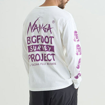 NANGA×TACOMA FUJI RECORDS ナンガ×タコマフジレコード BIGFOOT SURVEY PROJECT LOGO L/S TEE ビッグフットサーベイプロジェクトロゴロングスリーブティー