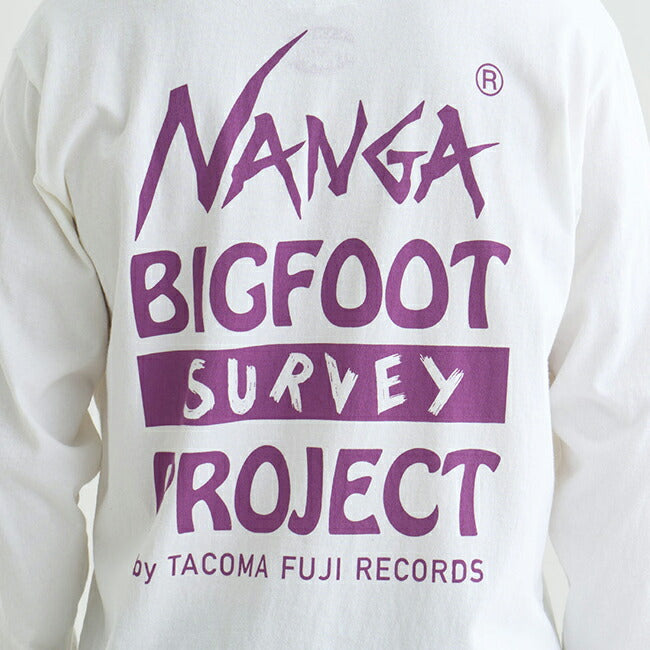 NANGA×TACOMA FUJI RECORDS ナンガ×タコマフジレコード BIGFOOT SURVEY PROJECT LOGO L/S TEE ビッグフットサーベイプロジェクトロゴロングスリーブティー