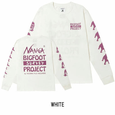 NANGA×TACOMA FUJI RECORDS ナンガ×タコマフジレコード BIGFOOT SURVEY PROJECT LOGO L/S TEE ビッグフットサーベイプロジェクトロゴロングスリーブティー