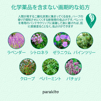 PARAKITO パラキート 虫除け カラーバンド　ペレット2個入り　 FNGWB1JP 【メール便・代引き不可】