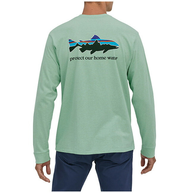 【新品】パタゴニア　ホーム・ウォーター・トラウト・オーガニック・Tシャツ 緑 Ｌ patagonia - Patagonia パタゴニア M's L/S Home Water Trout