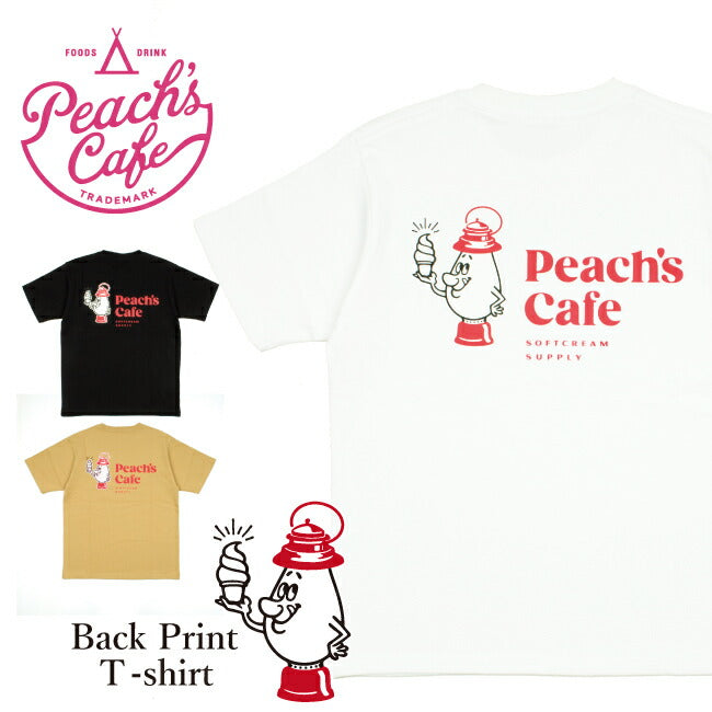 Peach's Cafe ピーチズカフェ バックプリントTシャツ