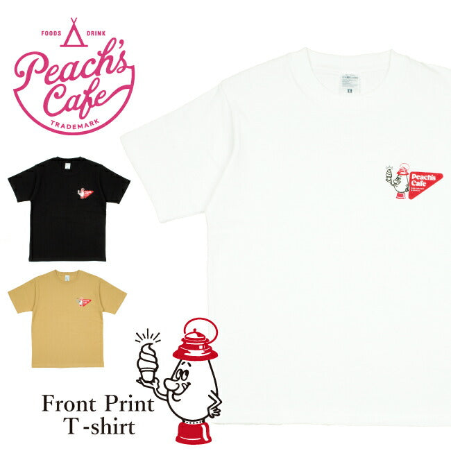 Peach's Cafe ピーチズカフェ フロントプリントTシャツ