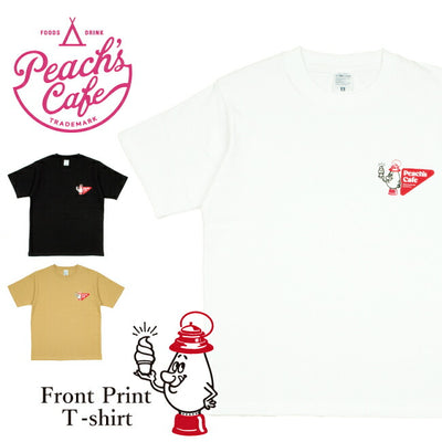 Peach's Cafe ピーチズカフェ フロントプリントTシャツ