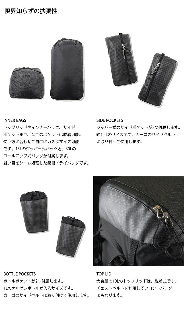 PaaGo WORKS パーゴワークス CARGO 55 カーゴ55 ブラック HP204BLK