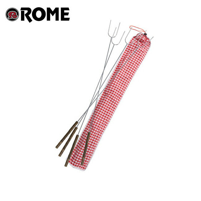 Rome Pie Iron ローム Set of 4 Forks With Storage Bag #3400-S BBQ用品 フォーク アウトドア