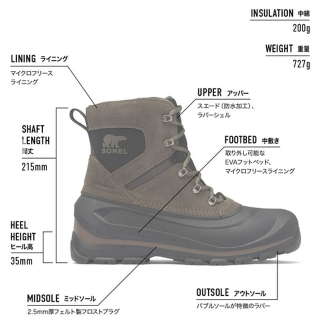 SOREL ソレル BUXTON LACE BOOT WP バクストンレースブーツウォータープルーフ NM5081