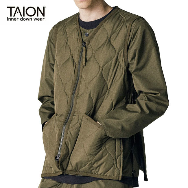 TAION タイオン Military V Neck Zip Down Vest ミリタリーVネックジップダウンベスト TAION-001ZML-1