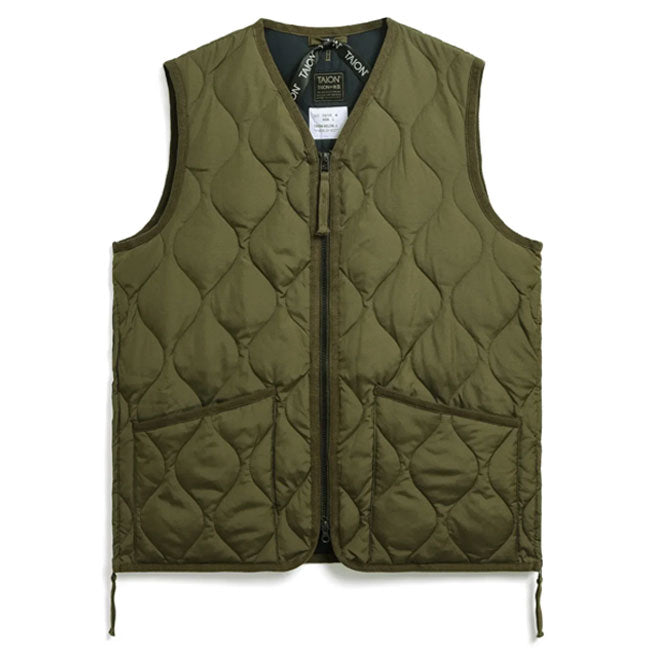 TAION タイオン Military V Neck Zip Down Vest ミリタリーVネックジップダウンベスト TAION-001ZML-1