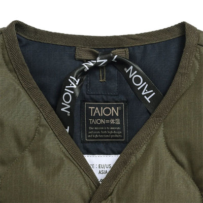 TAION タイオン Military V Neck Zip Down Vest ミリタリーVネックジップダウンベスト TAION-001ZML-1