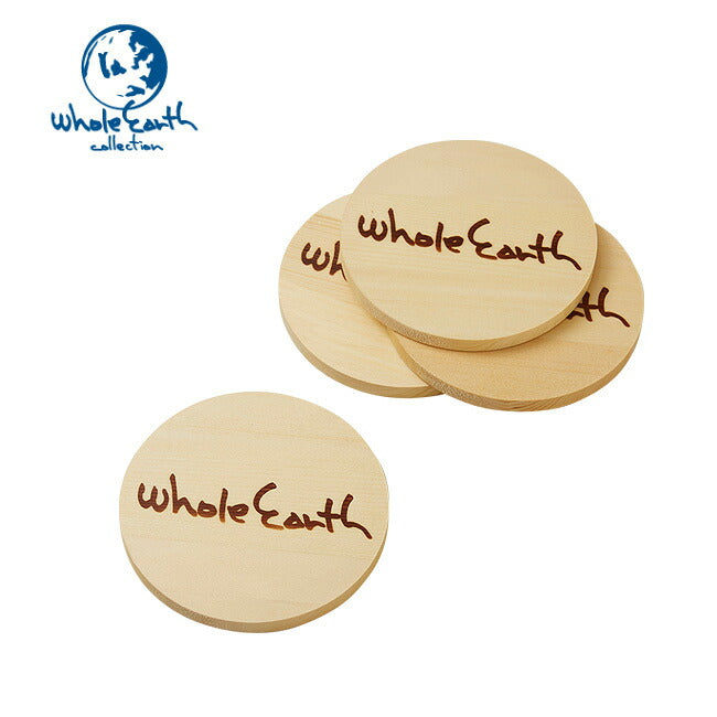Whole Earth ホールアース コースター ナチュラルウッドロゴコースター WES17F00-0709