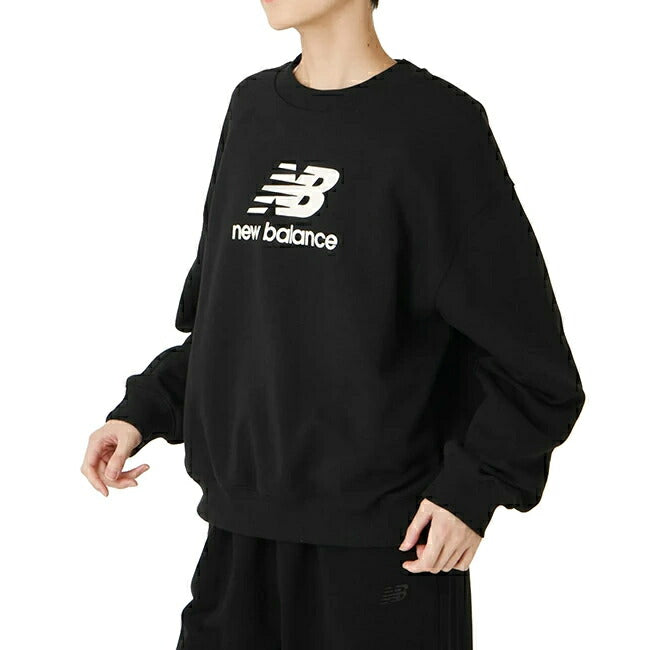 New Balance ニューバランス Sport Essentials Stacked Logo スウェットクルー BK WT41503