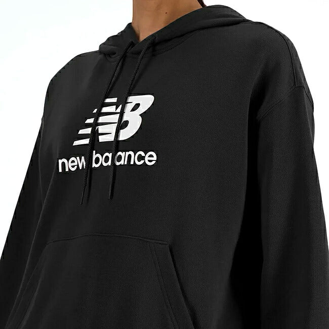 New Balance ニューバランス Sport Essentials Stacked Logo スウェットフーディ BK WT41504